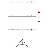 Stalak za pozadinu u obliku slova T crni 151x60x(70-200) cm 190252