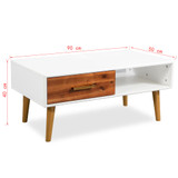 Stolić za kavu 90 x 50 x 40 cm od masivnog bagremovog drva 245736