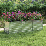 Povišena vrtna gredica 240 x 80 x 77 cm pocinčani čelik srebrna 316886