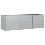 Povišena vrtna gredica 240 x 80 x 77 cm pocinčani čelik srebrna 316886