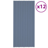 Krovni paneli 12 kom od pocinčanog čelika sivi 100 x 45 cm 317213 Krovni paneli 12 kom od pocinčanog čelika sivi 100 x 45 cm 317213