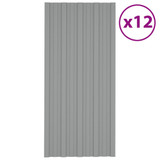Krovni paneli 12 kom od pocinčanog čelika sivi 100 x 45 cm 317213 Krovni paneli 12 kom od pocinčanog čelika sivi 100 x 45 cm 317213