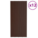 Krovni paneli 12 kom od pocinčanog čelika smeđi 100 x 45 cm 317217 Krovni paneli 12 kom od pocinčanog čelika smeđi 100 x 45 cm 317217