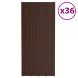 Krovni paneli 36 kom od pocinčanog čelika smeđi 100 x 45 cm 317218 Krovni paneli 36 kom od pocinčanog čelika smeđi 100 x 45 cm 317218