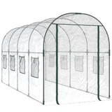 Staklenik prozirni 160x400x190 cm PVC i čelik obložen prahom 317247