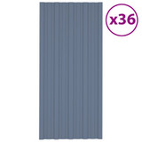 Krovni paneli 36 kom od pocinčanog čelika sivi 100 x 45 cm 317214 Krovni paneli 36 kom od pocinčanog čelika sivi 100 x 45 cm 317214