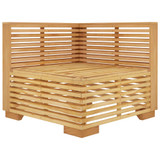 Kutna vrtna sofa s krem jastucima od masivne tikovine 319157
