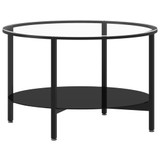 Stolić za čaj crni i prozirni 70 cm od kaljenog stakla 331618 Stolić za čaj crni i prozirni 70 cm od kaljenog stakla 331618
