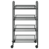 Kuhinjska kolica s 4 razine crna 46 x 26 x 85 cm željezna 336325