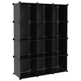 Kockasti organizator za pohranu s 12 kocki crni od PP-a 340546