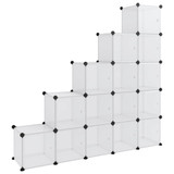 Kockasti organizator za pohranu 15 kocki i vrata prozirni PP 340553
