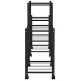 Stalak za cvijeće s kotačima 83x25x63,5 cm crni željezni 343126