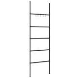 Ljestve za ručnike s 5 razina crne 58 x 175 cm željezne 343114