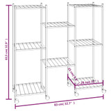 Stalak za cvijeće s kotačima 83 x 25 x 83,5 cm crni željezni 343128