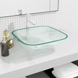 Umivaonik stakleni 42 x 42 x 14 cm prozirni 345236