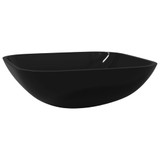 Umivaonik stakleni 42x42x14 cm crni 345248