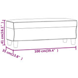 Klupa siva 100 x 35 x 41 cm od umjetne kože 349462 Klupa siva 100 x 35 x 41 cm od umjetne kože 349462