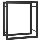 Stalak za drva za ogrjev mat crni 50x28x56 cm čelični 350304