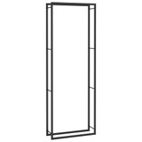 Stalak za drva za ogrjev mat crni 80x28x222 cm čelični 350309