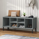 Stalak za cipele metalne noge sivi 106 x 35 x 45 cm drveni OSLO 350995