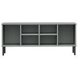 Stalak za cipele metalne noge sivi 106 x 35 x 45 cm drveni OSLO 350995