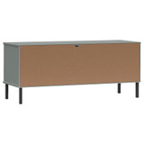 Stalak za cipele metalne noge sivi 106 x 35 x 45 cm drveni OSLO 350995