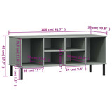 Stalak za cipele metalne noge sivi 106 x 35 x 45 cm drveni OSLO 350995