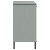 Komoda s metalnim nogama siva 113x40x77 cm masivno drvo OSLO 351019