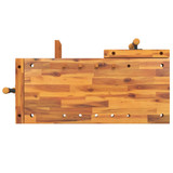 Radni stol sa škripcima 92 x 48 x 83 cm masivno drvo bagrema 153319