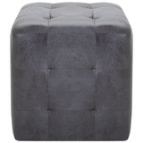 Noćni ormarići 2 kom sivi 30 x 30 x 30 cm umjetna brušena koža 249015 Noćni ormarići 2 kom sivi 30 x 30 x 30 cm umjetna brušena koža 249015