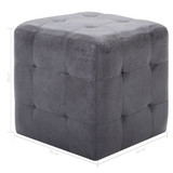 Noćni ormarići 2 kom sivi 30 x 30 x 30 cm umjetna brušena koža 249015 Noćni ormarići 2 kom sivi 30 x 30 x 30 cm umjetna brušena koža 249015