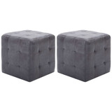 Noćni ormarići 2 kom sivi 30 x 30 x 30 cm umjetna brušena koža 249015 Noćni ormarići 2 kom sivi 30 x 30 x 30 cm umjetna brušena koža 249015