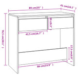 Konzolni stol bijeli 89 x 41 x 76,5 cm čelični 809566 Konzolni stol bijeli 89 x 41 x 76,5 cm čelični 809566