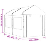 Sjenica s krovom bijela 4,46 x 2,28 x 2,69 m polietilen 3155478