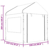 Sjenica s krovom bijela 4,46 x 2,28 x 2,69 m polietilen 3155478