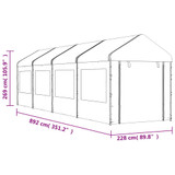 Sjenica s krovom bijela 8,92 x 2,28 x 2,69 m polietilen 3155480