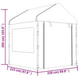 Sjenica s krovom bijela 8,92 x 2,28 x 2,69 m polietilen 3155480