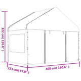 Sjenica s krovom bijela 8,92 x 4,08 x 3,22 polietilen 3155488