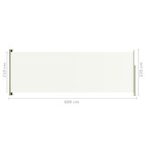 Uvlačiva bočna tenda za terasu 220 x 600 cm krem 317977
