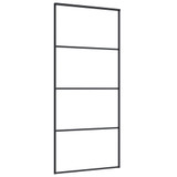 Klizna vrata od mutnog stakla ESG i aluminija 90 x 205 cm crna 151659