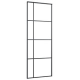 Klizna vrata od stakla ESG i aluminija 76 x 205 cm crna 151678