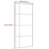 Klizna vrata od mutnog stakla ESG i aluminija 90 x 205 cm crna 151683