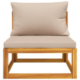 Srednja vrtna sofa sa smeđesivim jastucima od bagremovog drva 360005 Srednja vrtna sofa sa smeđesivim jastucima od bagremovog drva 360005