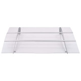 Nadstrešnica za vrata srebrna i prozirna 120x90 cm polikarbonat 144828