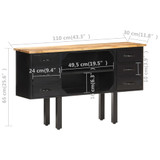 Komoda 110 x 30 x 65 cm od masivnog grubog drva manga i čelika 321571 Komoda 110 x 30 x 65 cm od masivnog grubog drva manga i čelika 321571