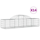 Lučne gabionske košare 14 kom 200x50x40/60 cm pocinčano željezo 3146269