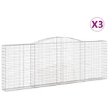 Lučne gabionske košare 3 kom 400x30x40/60 cm pocinčano željezo 3146893 Lučne gabionske košare 3 kom 400x30x40/60 cm pocinčano željezo 3146893