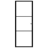 Sobna vrata od stakla ESG i aluminija 76 x 201,5 cm crna 151198