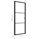 Sobna vrata od stakla ESG i aluminija 76 x 201,5 cm crna 151198