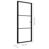 Sobna vrata od stakla ESG i aluminija 83 x 201,5 cm crna 151199